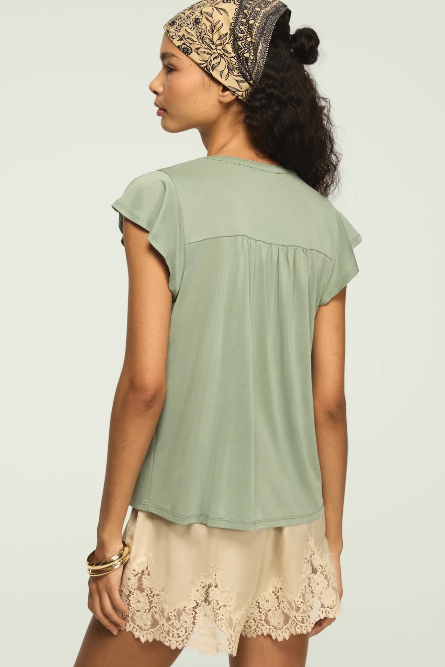 SANDWASH BUTTON UP NOTCH TOP, image 3