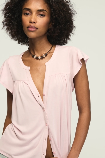 SANDWASH BUTTON UP NOTCH TOP, image 2
