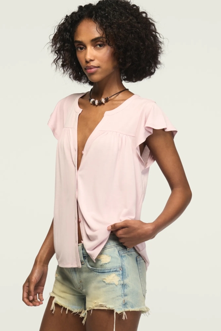 SANDWASH BUTTON UP NOTCH TOP, image 4