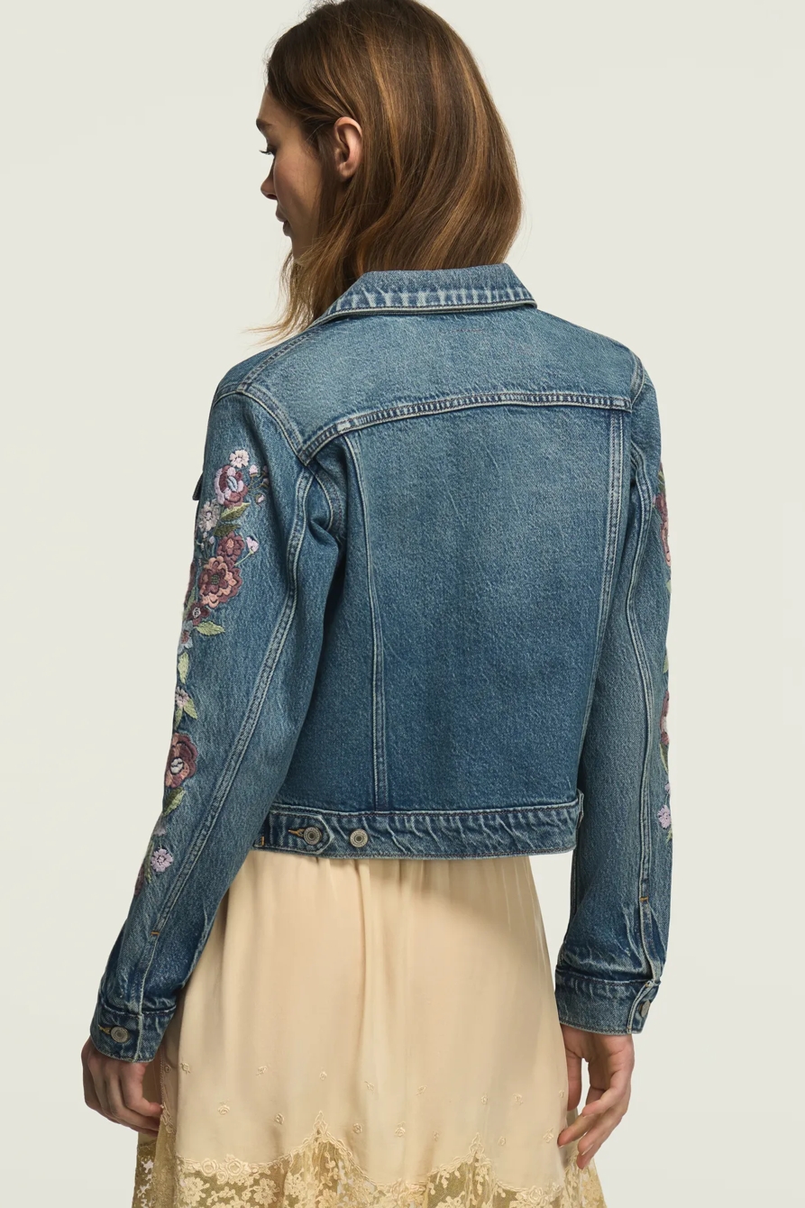 EMBROIDERED DENIM TRUCKER, image 3