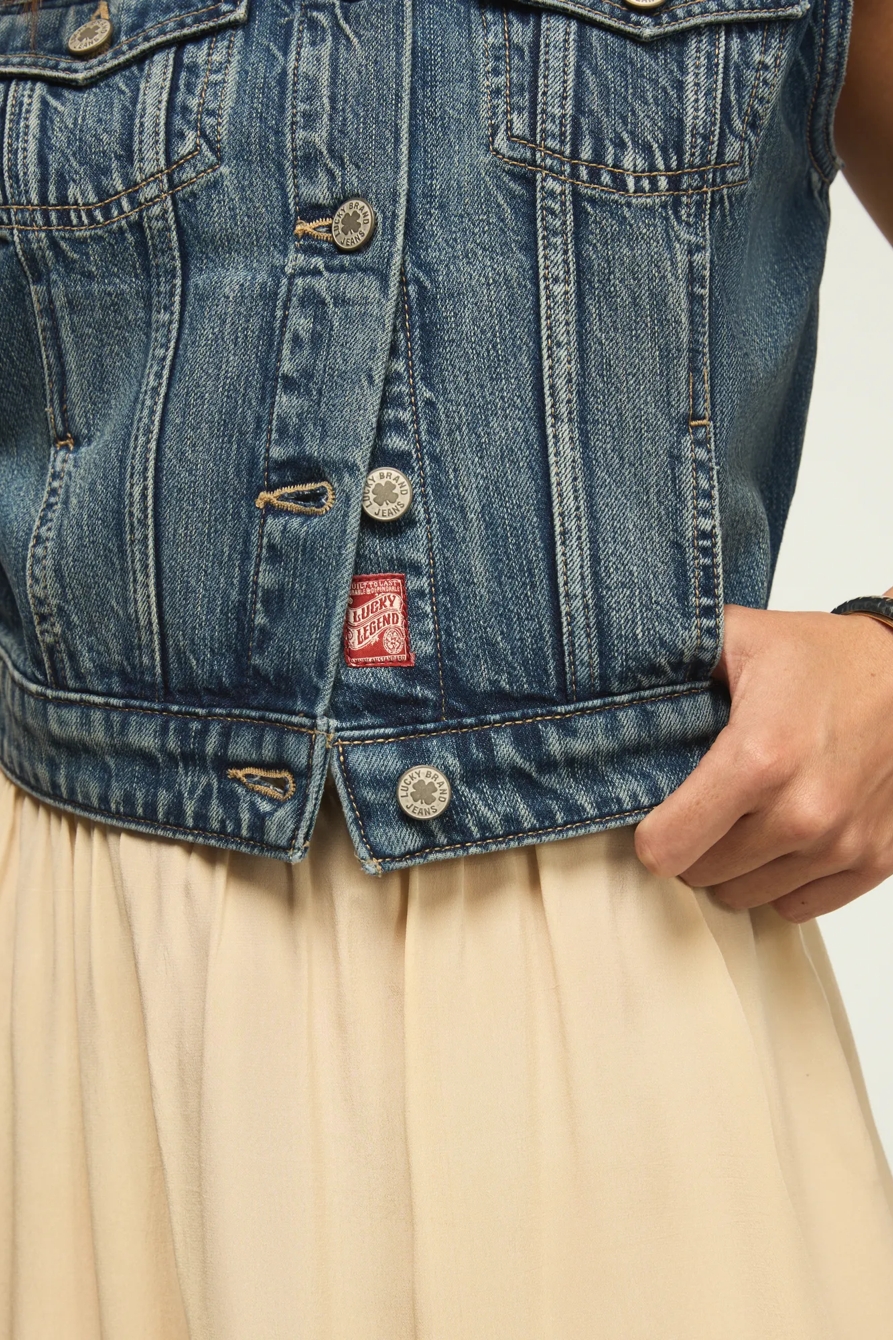 CROPPED TRUCKER VEST, image 2