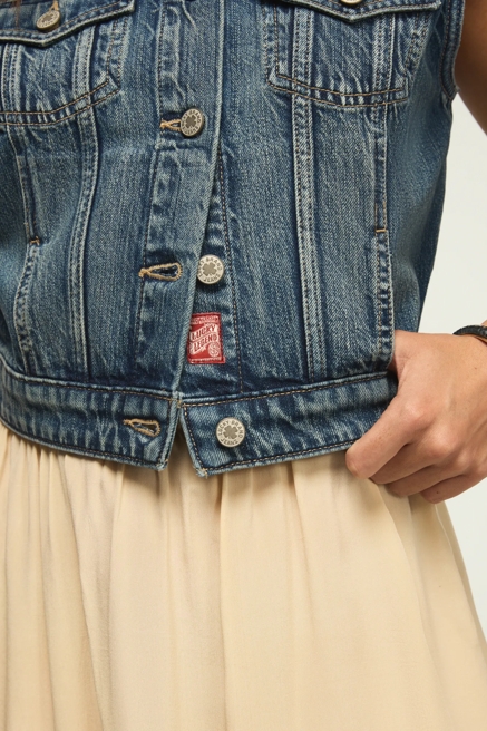 CROPPED TRUCKER VEST, image 2