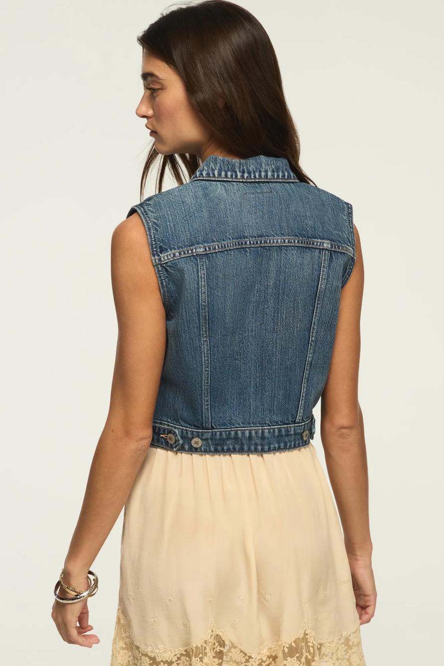 CROPPED TRUCKER VEST, image 3