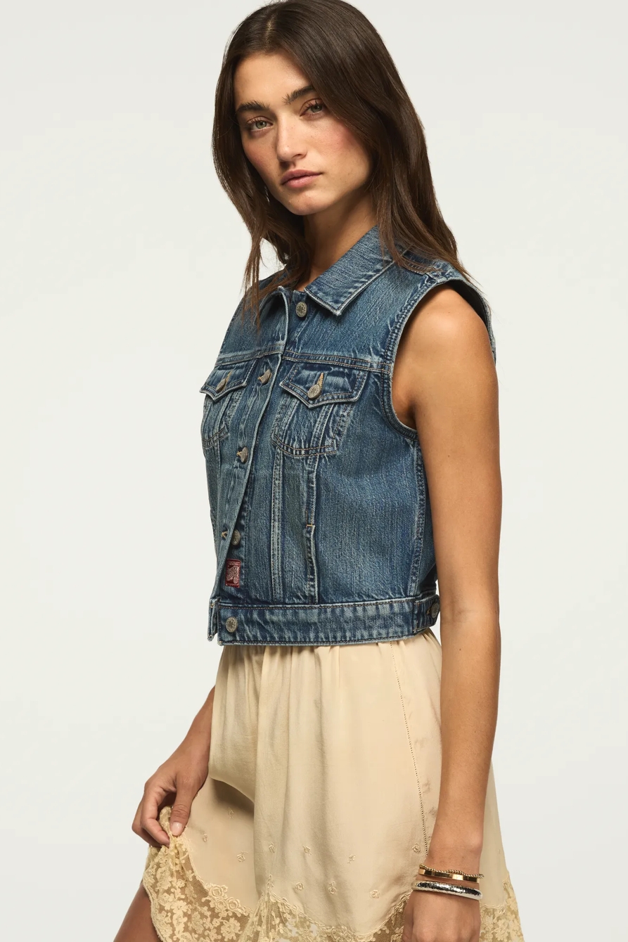 CROPPED TRUCKER VEST, image 4