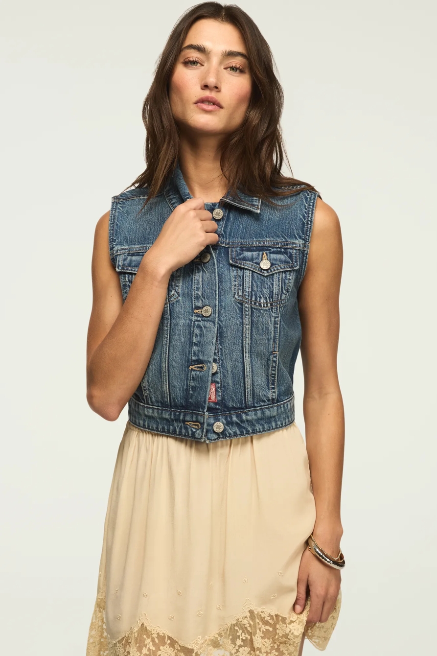 CROPPED TRUCKER VEST, image 5