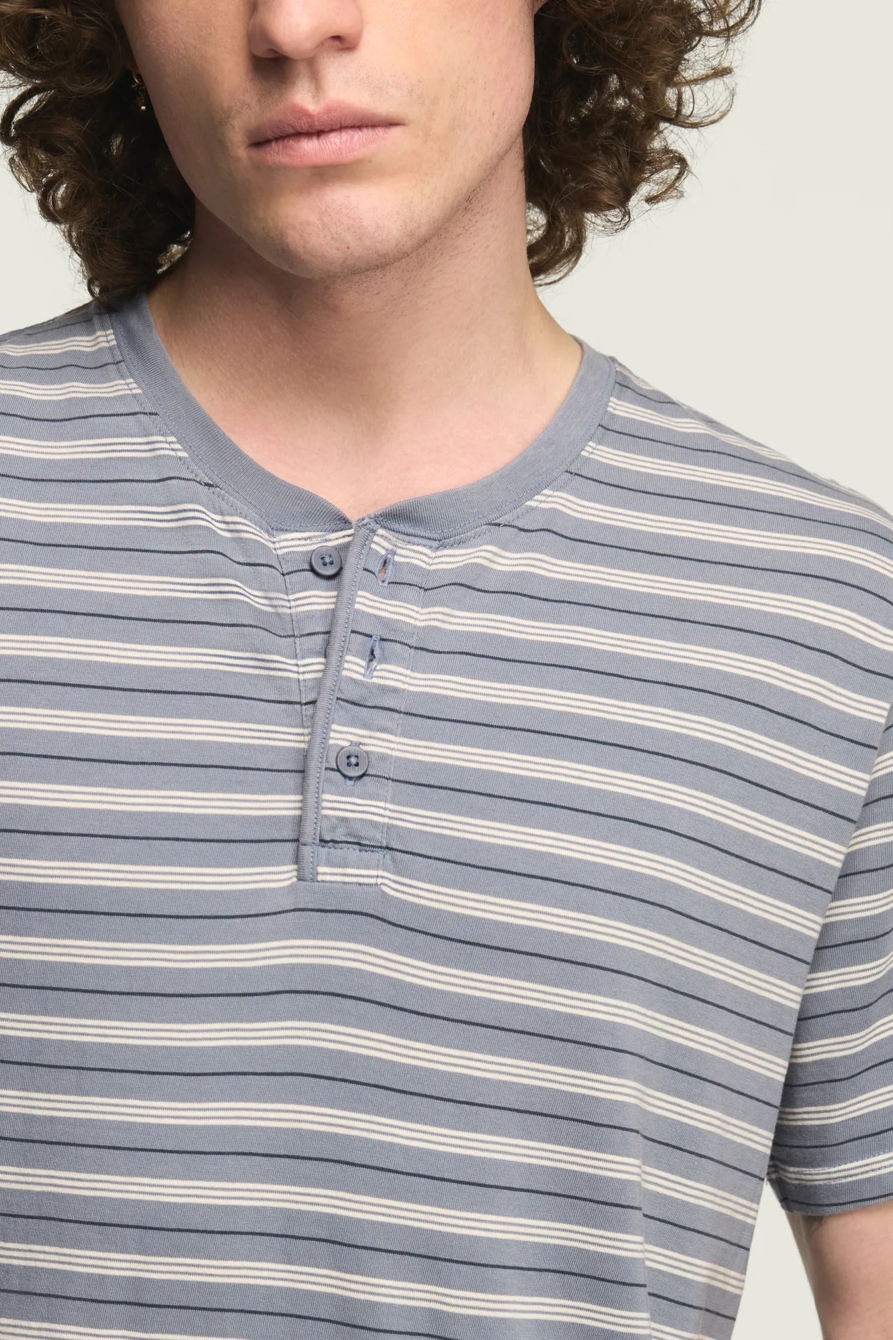 STRIPE SUPIMA SHORT SLEEVE HENLEY, image 2