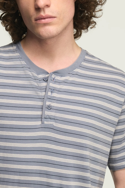 STRIPE SUPIMA SHORT SLEEVE HENLEY, image 2