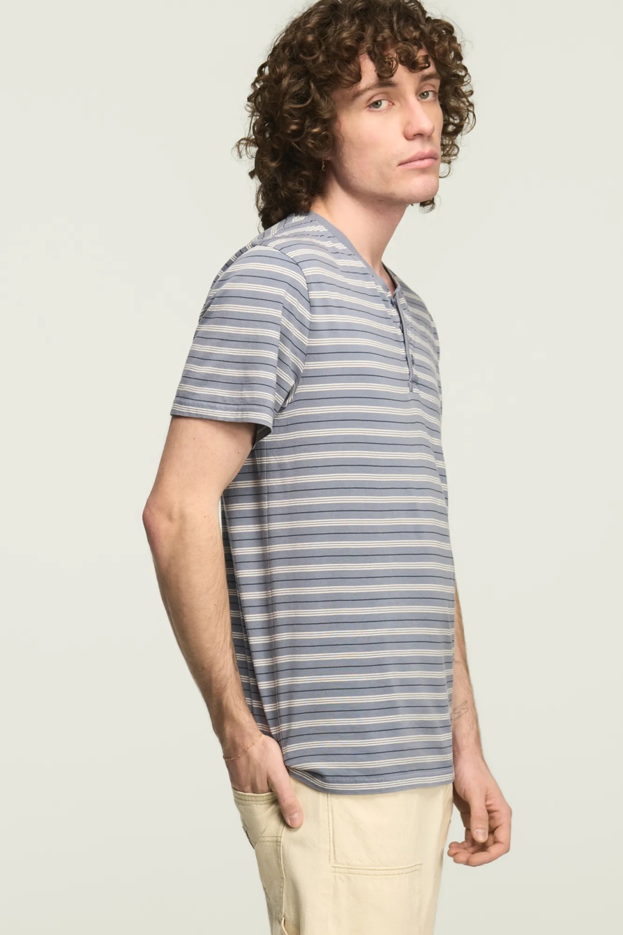 STRIPE SUPIMA SHORT SLEEVE HENLEY, image 3