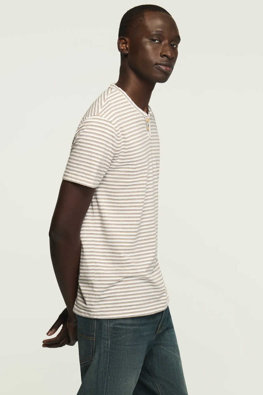 STRIPED VENICE BURNOUT NOTCH NECK TEE, image 3