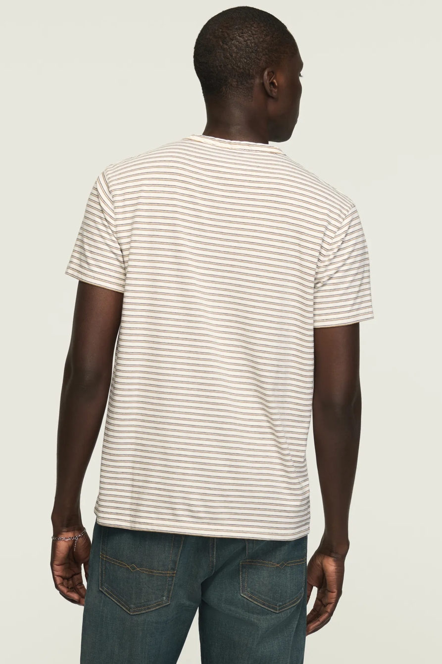 STRIPED VENICE BURNOUT NOTCH NECK TEE, image 4