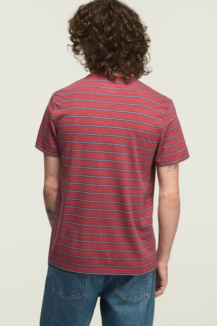 STRIPED VENICE BURNOUT NOTCH NECK TEE, image 3