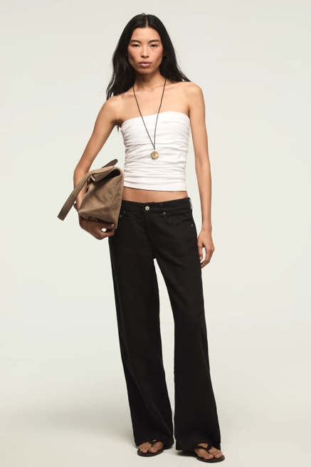 BAGGY LINEN WIDE LEG PANT, image 1