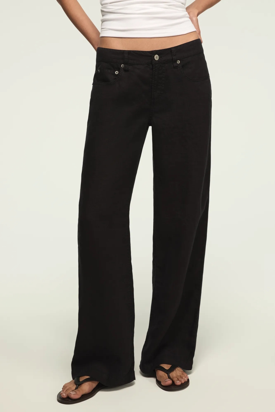 BAGGY LINEN WIDE LEG PANT, image 2