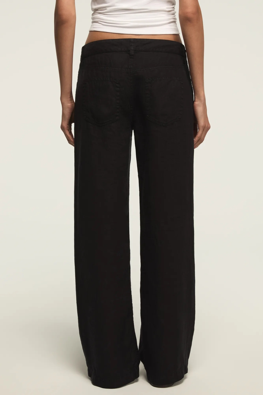 BAGGY LINEN WIDE LEG PANT, image 3