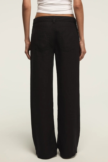 BAGGY LINEN WIDE LEG PANT, image 3