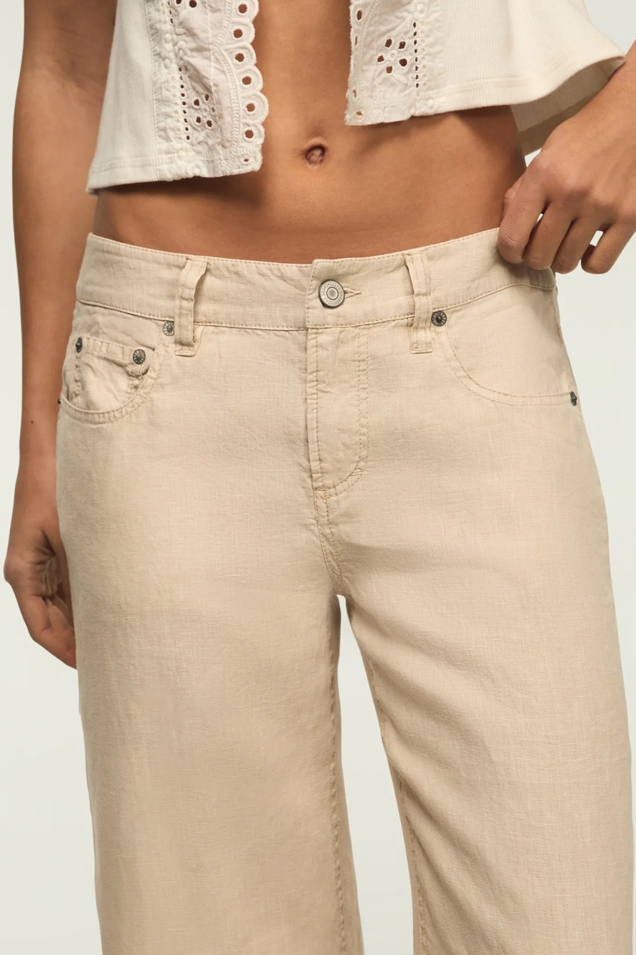 BAGGY LINEN WIDE LEG PANT, image 5