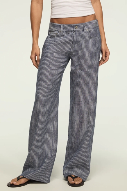 BAGGY LINEN WIDE LEG PANT, image 2