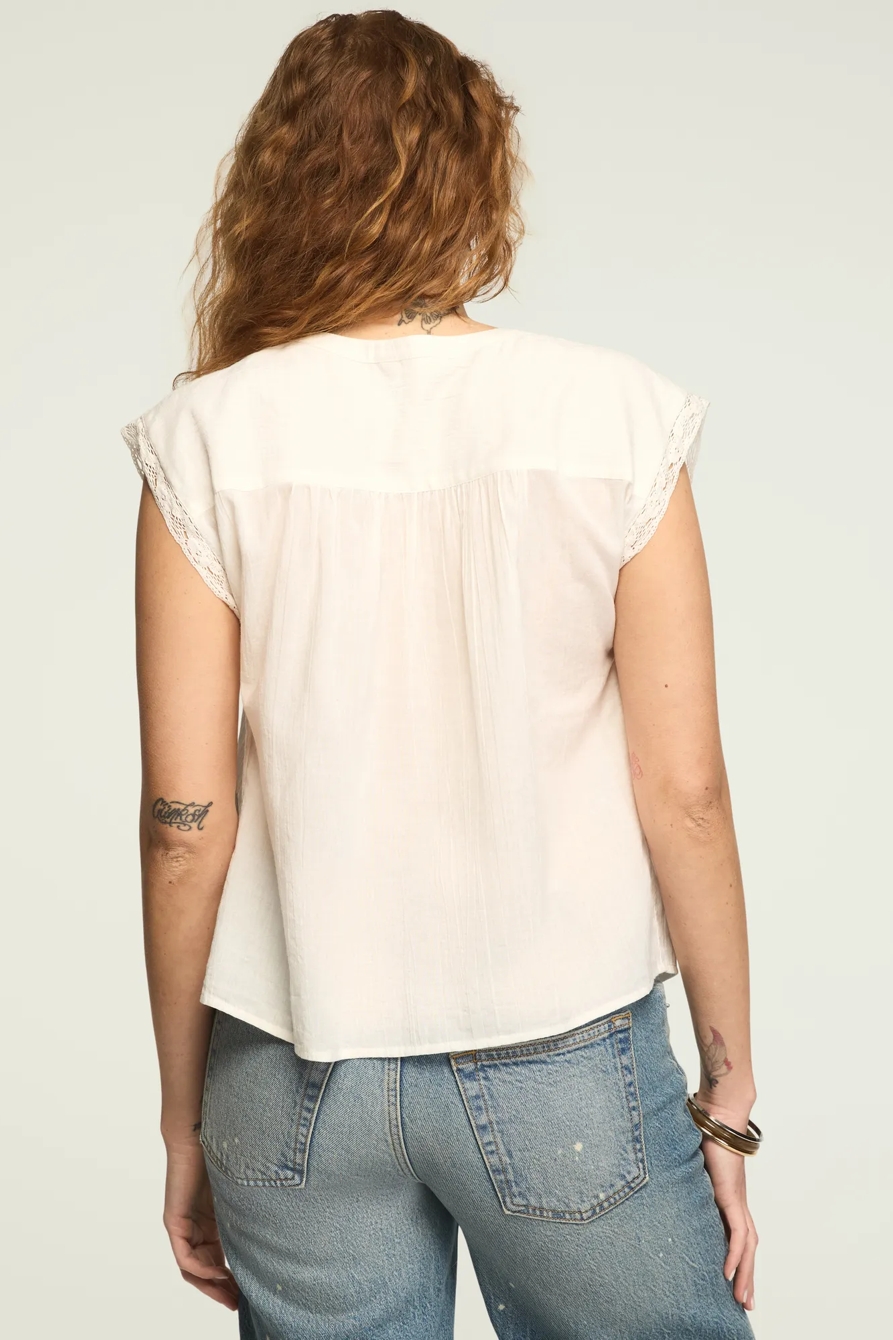 EMBROIDERED SHELL SLEEVE TOP, image 3
