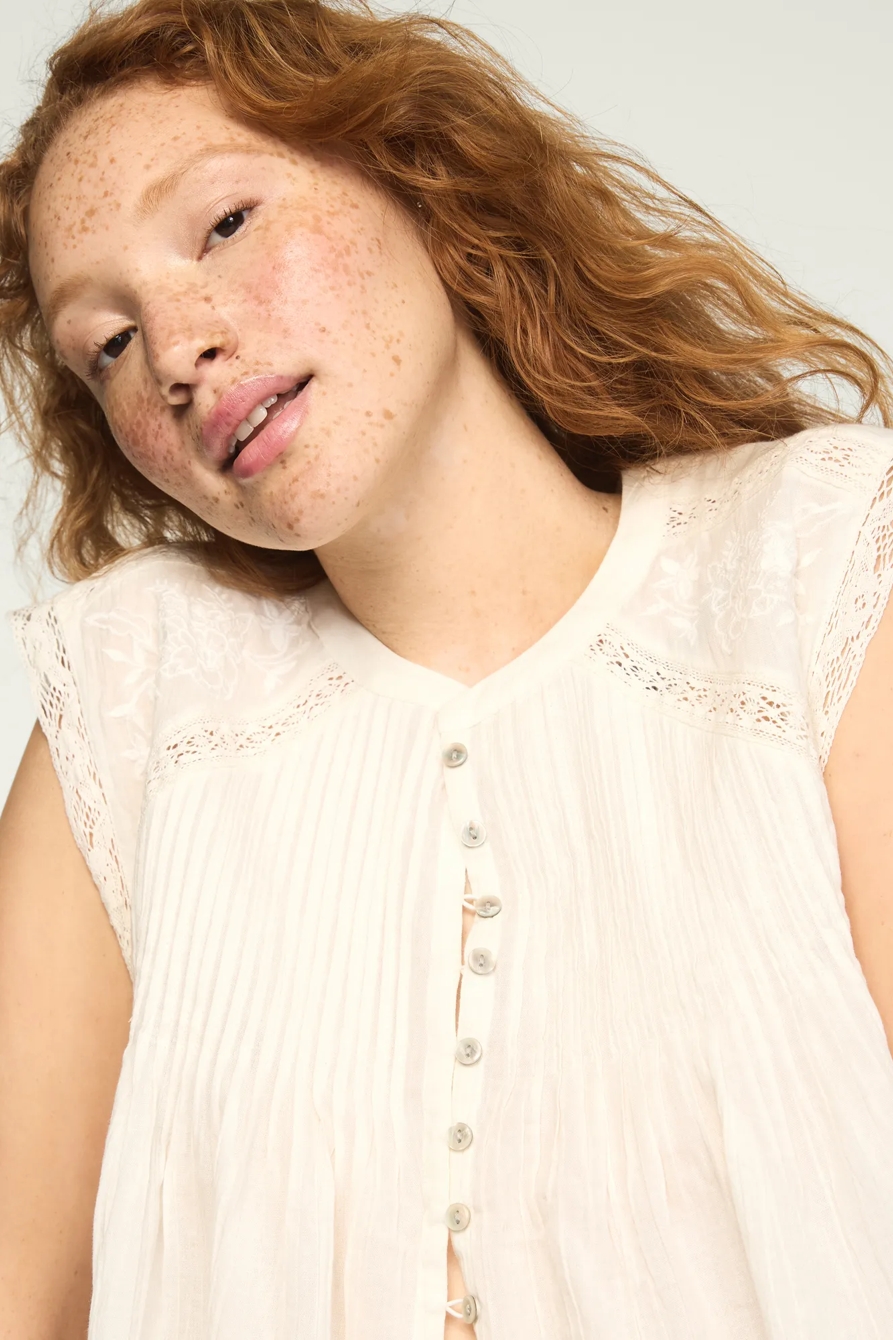 EMBROIDERED SHELL SLEEVE TOP, image 5