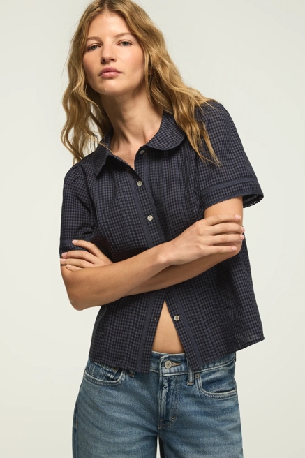 SHORT SLEEVE PETER PAN BLOUSE, image 1