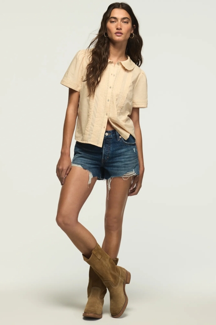 SHORT SLEEVE PETER PAN BLOUSE, image 2
