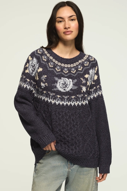 FLORAL FAIR ISLE CREW SWEATER, image 2