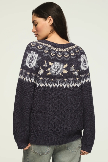 FLORAL FAIR ISLE CREW SWEATER, image 3