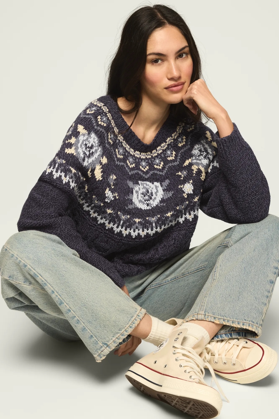 FLORAL FAIR ISLE CREW SWEATER, image 6