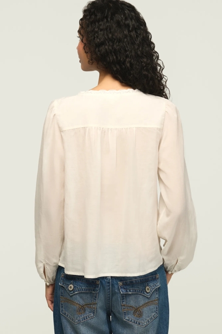 LONG SLEEVE LACE BUTTON UP, image 3