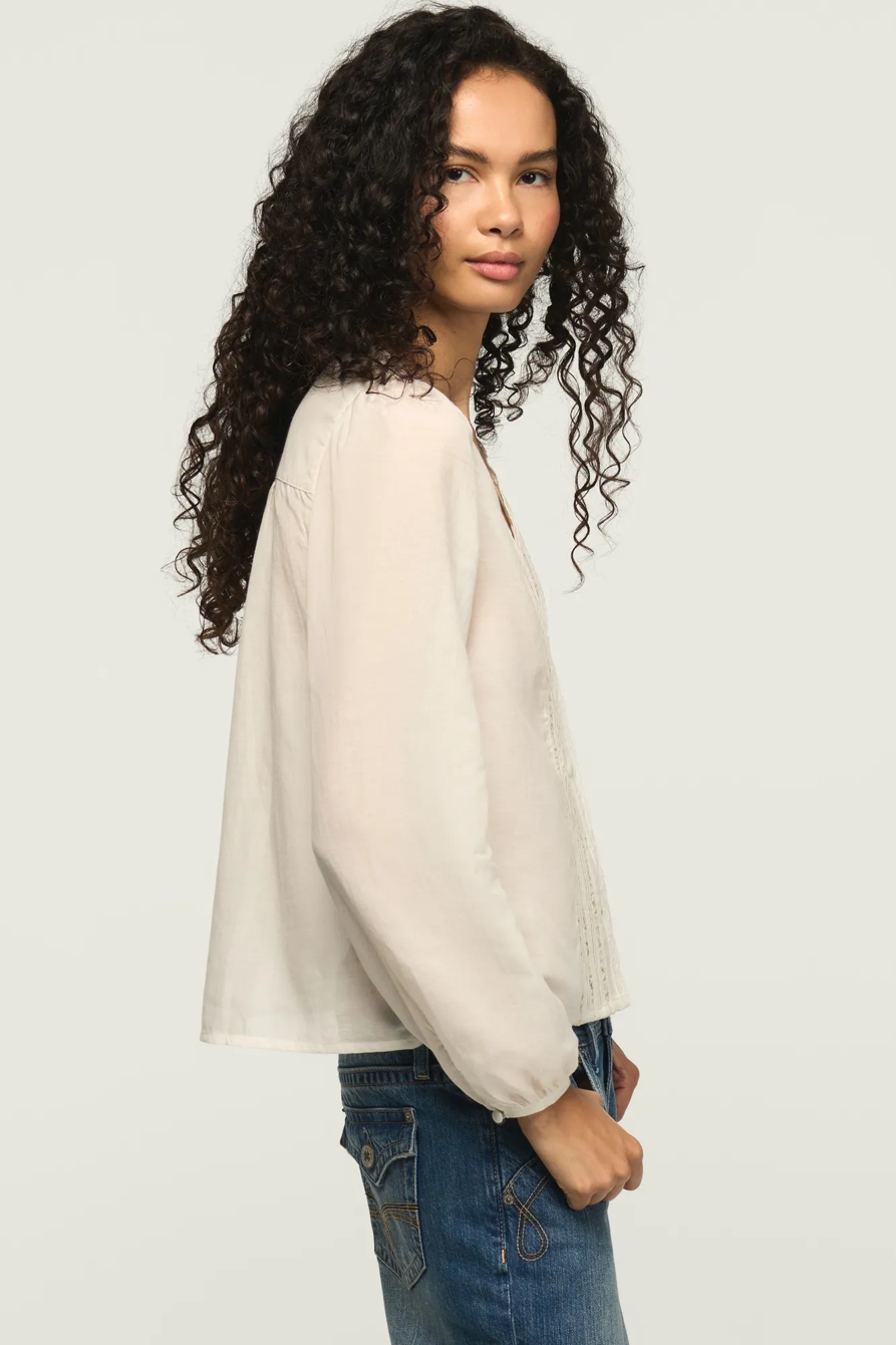 LONG SLEEVE LACE BUTTON UP, image 4