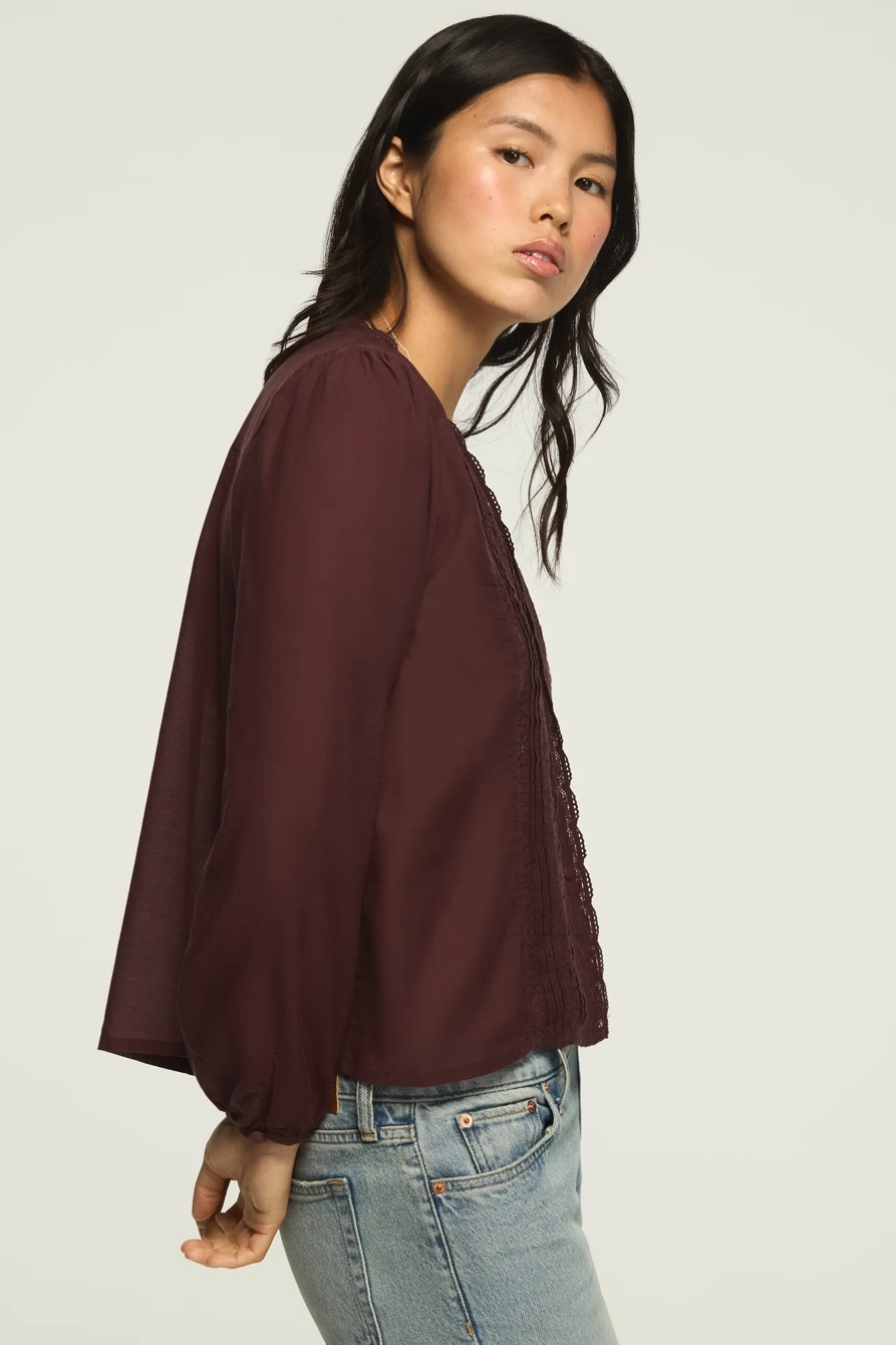 LONG SLEEVE LACE BUTTON UP, image 4