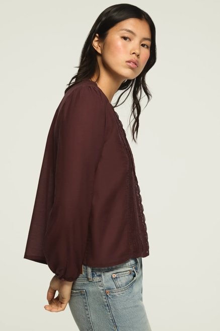 LONG SLEEVE LACE BUTTON UP, image 4