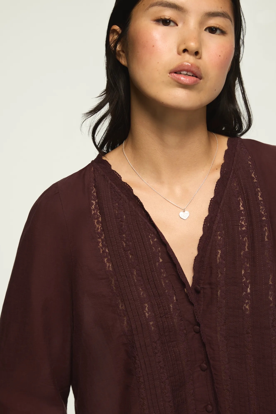 LONG SLEEVE LACE BUTTON UP, image 5
