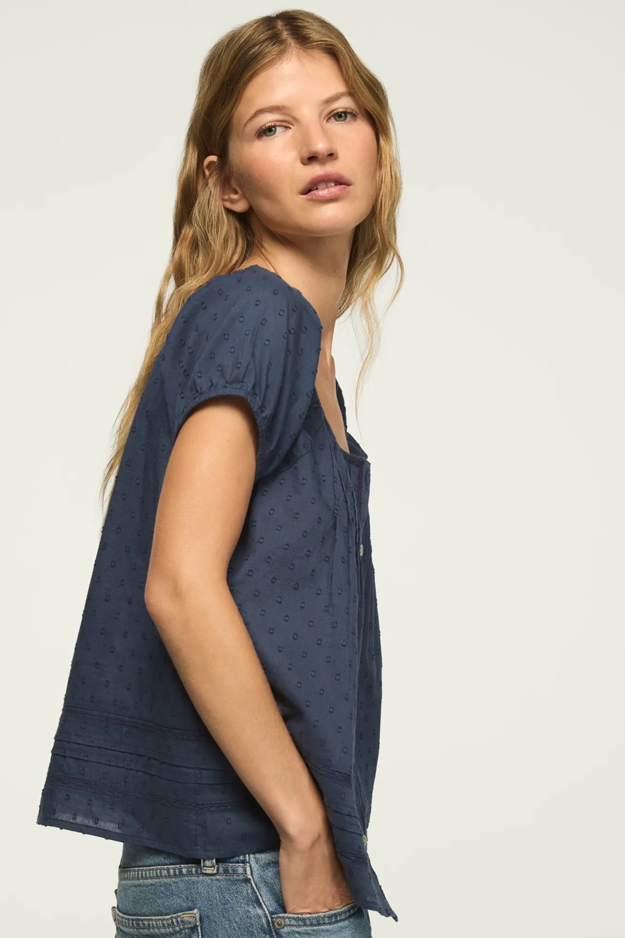 CAP SLEEVE LACE PEASANT TOP, image 4