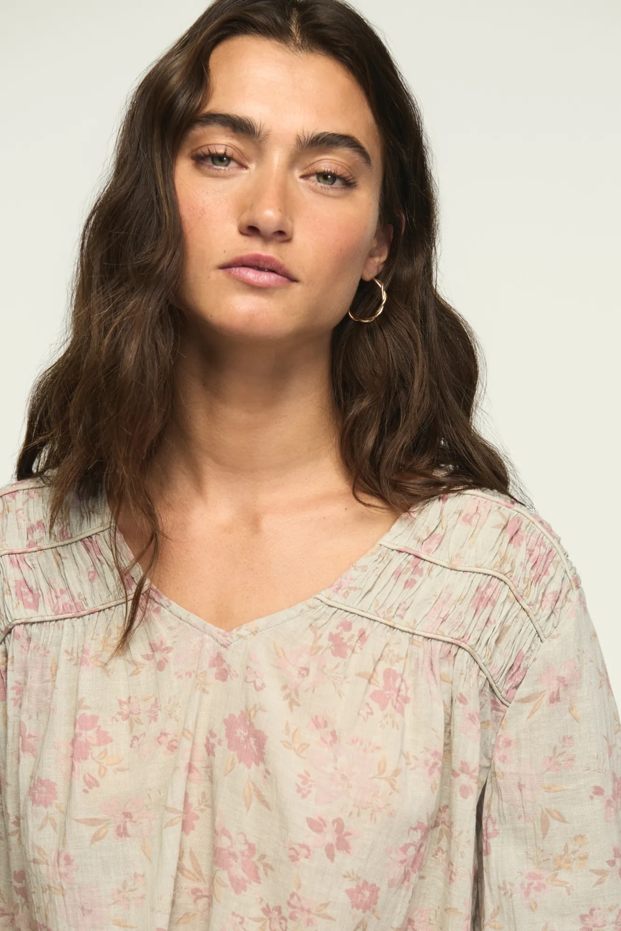 LONG SLEEVE RUCHED PEASANT TOP, image 4