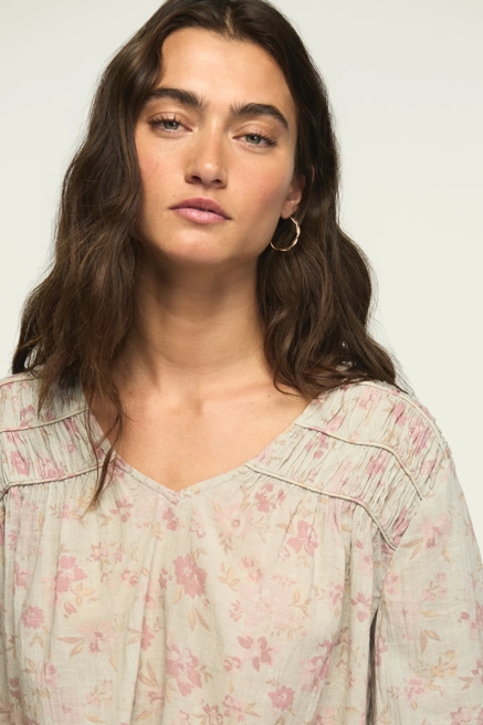 LONG SLEEVE RUCHED PEASANT TOP, image 4