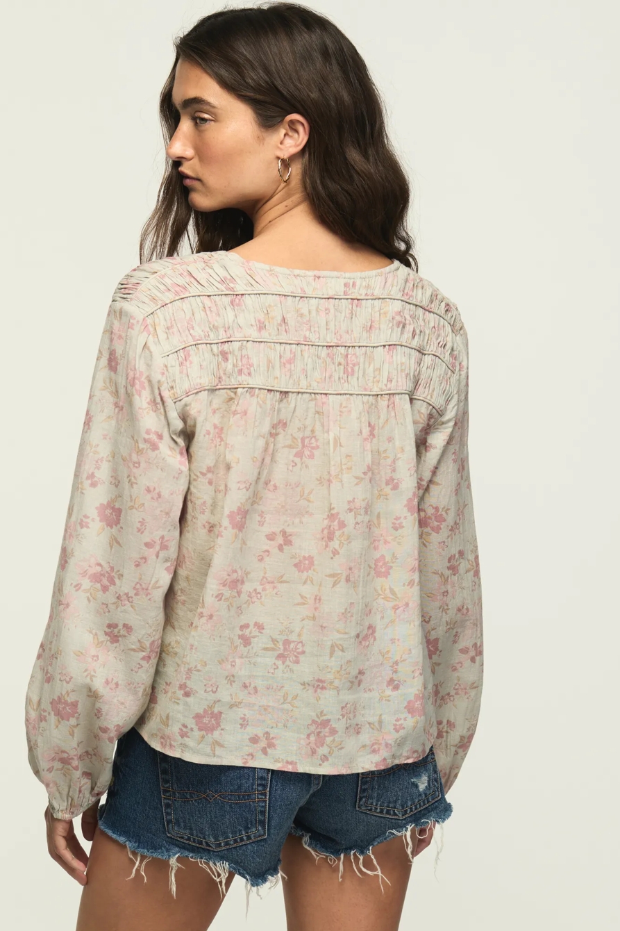 LONG SLEEVE RUCHED PEASANT TOP, image 5
