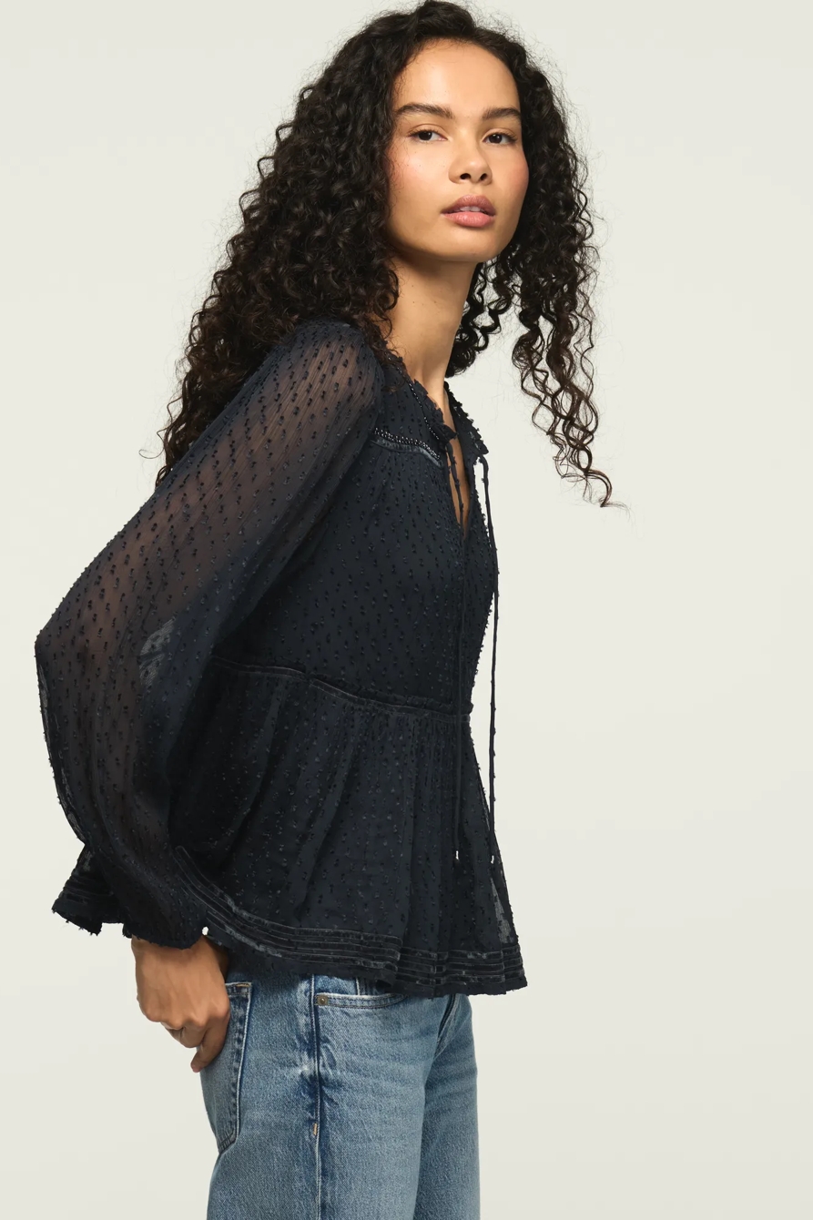 CLIP DOT LONG SLEEVE LACE TOP, image 4