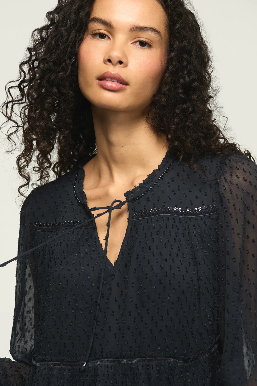 CLIP DOT LONG SLEEVE LACE TOP, image 5
