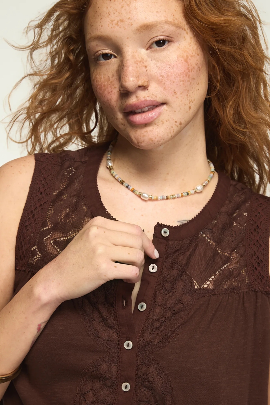 LACE BUTTON THROUGH SWING TANK, image 6