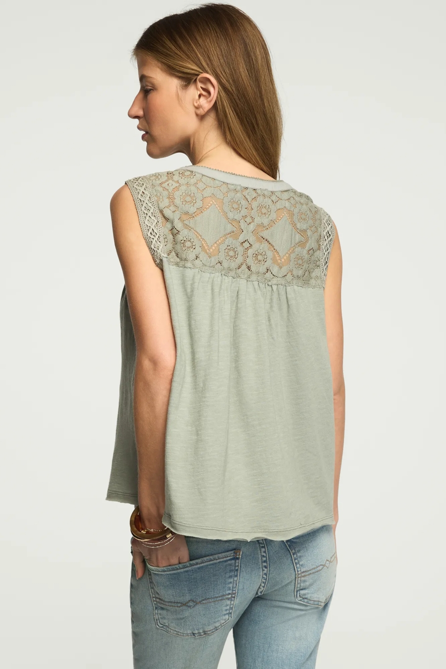 LACE BUTTON THROUGH SWING TANK, image 3