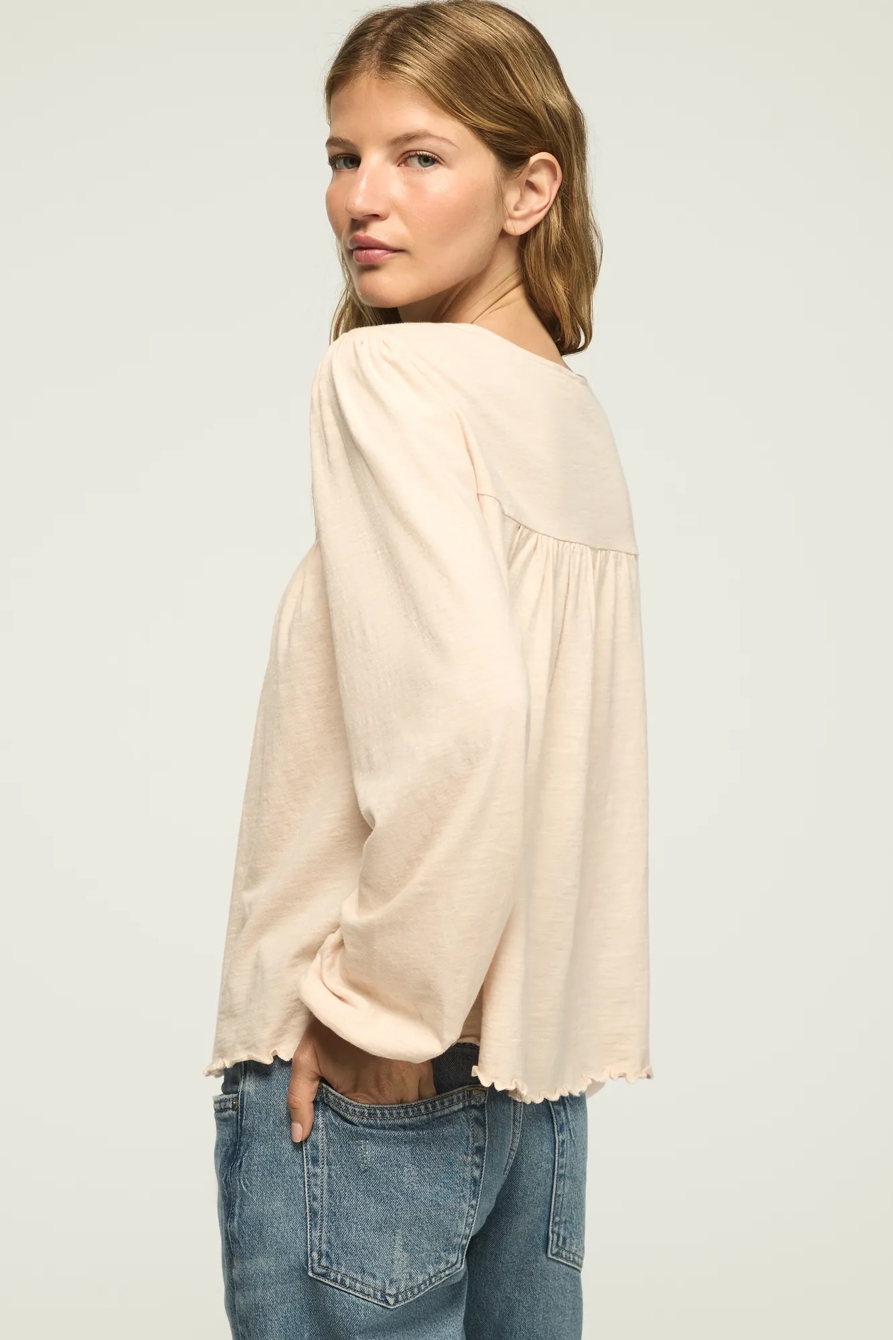 EMBROIDERED YOKE PEASANT TOP, image 3