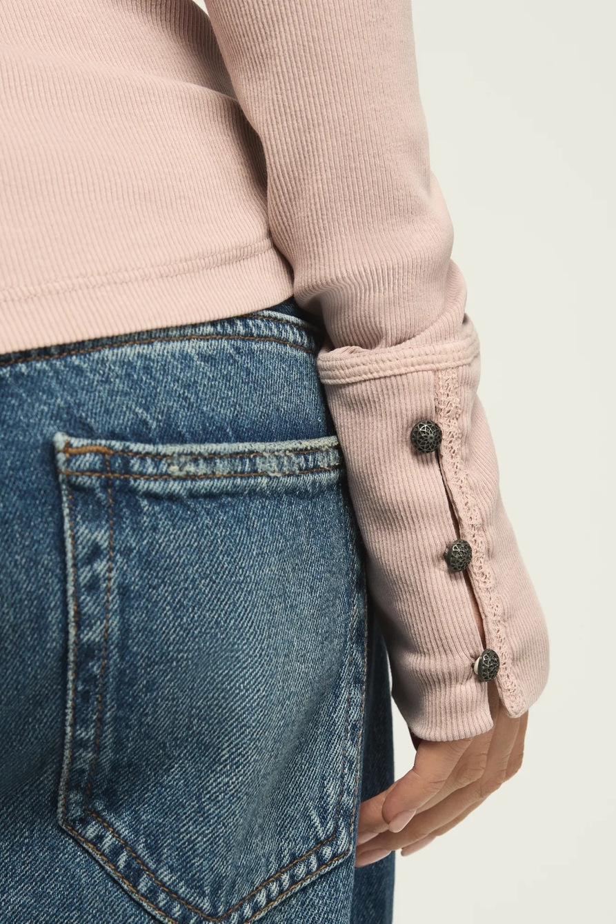EMBROIDERED V NECK HENLEY, image 5