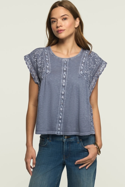 EMBROIDERED BOXY KNIT TOP, image 2