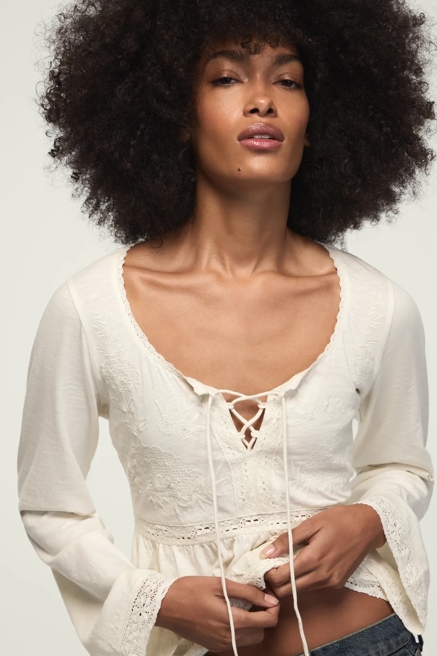 TRIM MIX BABYDOLL TOP, image 2