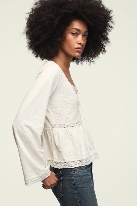 TRIM MIX BABYDOLL TOP, image 4