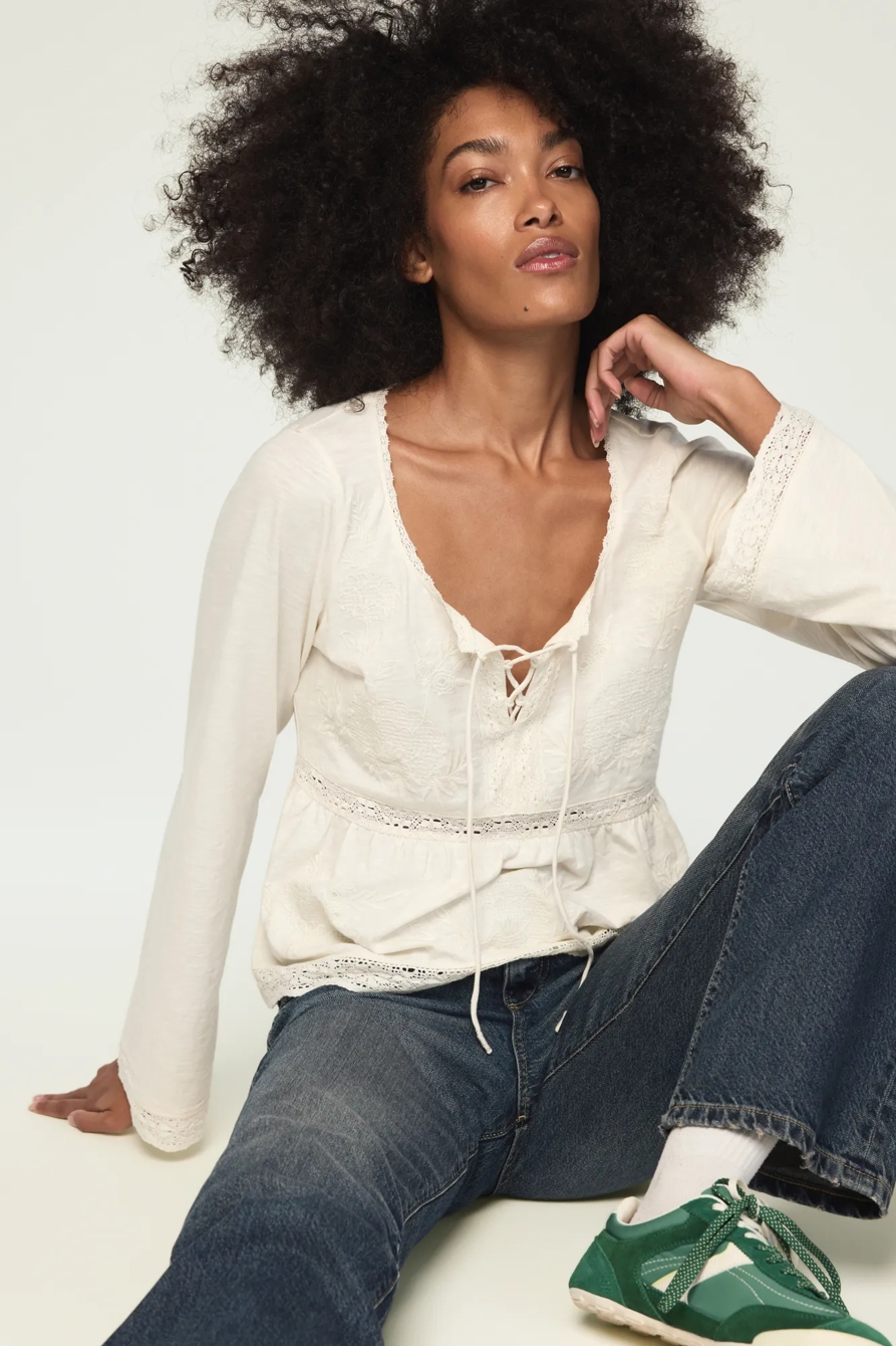 TRIM MIX BABYDOLL TOP, image 5