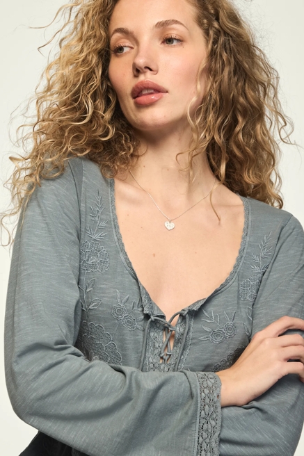 TRIM MIX BABYDOLL TOP, image 2