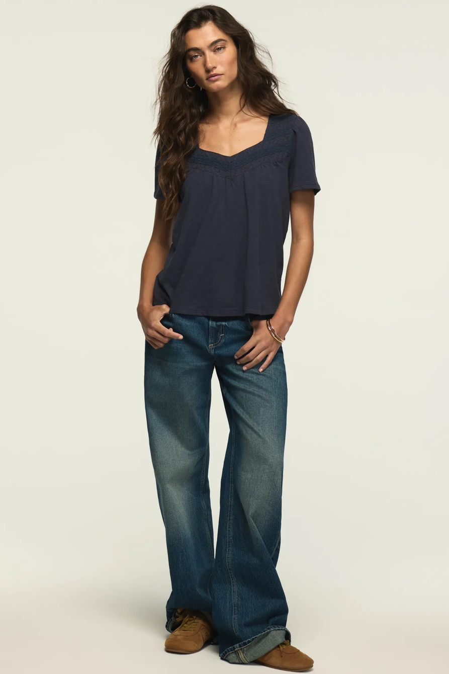 EMBROIDERED YOKE TEE, image 2