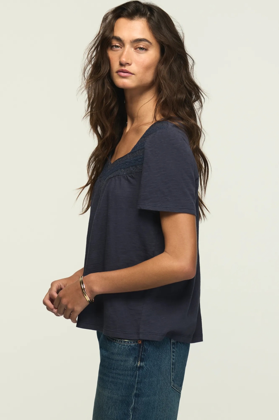 EMBROIDERED YOKE TEE, image 4